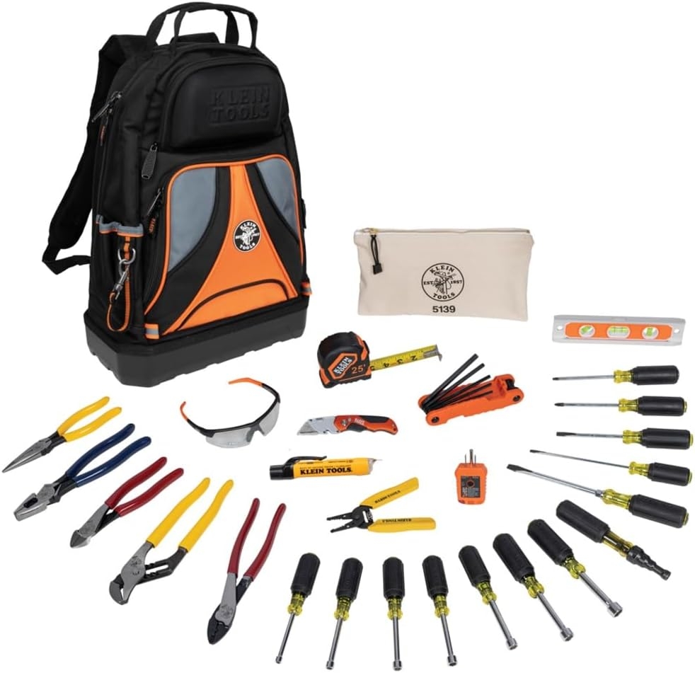 Electrician Hand Tools Set - 28 Piece, Pliers, Screwdrivers, Nut Drivers, Wrenches, More Klein Tools 80028 1 Electrician Hand Tools Set - 28 Piece, Pliers, Screwdrivers, Nut Drivers, Wrenches, More Klein Tools 80028