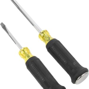 Klein Tools 85442DD - Juego de destornilladores de demolición, puntas Keystone de 1/4 pulgadas y 5/16 pulgadas con tapa de metal chapado, 2 piezas