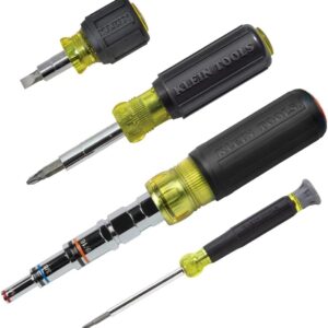 Klein Tools 80019 Juego de herramientas, destornillador de punta múltiple y kit de herramientas de destornillador de tuerca, 30 puntas y tamaños diferentes de fuerza industrial, 4 piezas