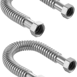 VEVOR Kit para calentador de agua, conector flexible para calentador de agua de 45 cm de longitud, kit instalación para calentadores de agua con conexión de entrada y salida FIP 2,5 x 2,5 cm para baño