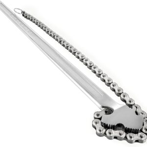 VEVOR Llave de cadena de 24 pulgadas, llave de tubo de acero al carbono de alta resistencia de 6.7 pulgadas de diámetro, llave de filtro de correa de cadena