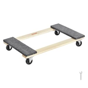 VEVOR - Mueble de Madera Dura para Muebles de 30 Pulgadas x 18 Pulgadas. 4 Ruedas giratorias de 3 Polipropileno, Ruedas de Madera Resistentes para mudanzas, Carro móvil con Ruedas para Muebles