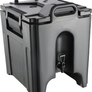 VEVOR Dispensador de Bebidas Aislado Dispensador de Agua Fría y Caliente No Eléctrico 37,6 L Almacenamiento de Alimentos de Acero Inoxidable Contenedor Aislado con Grifo Portátil para Camping Catering