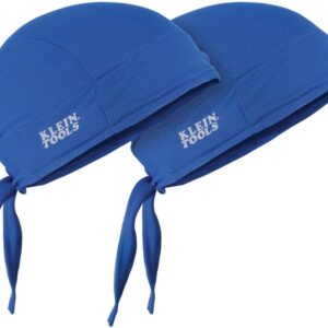 Klein Tools 60546 Cooling Do Rag, Gorra de Calavera Que Absorbe el Sudor Debajo del Casco en Color Amarillo de Alta Visibilidad, Paquete de 2