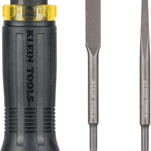 Klein Tools 32753SD SDS Desarmador de demolición, puntas de cincel plano y de bala, uso con rotomartillo y barras de palanca de mano, 3 piezas