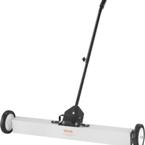 VEVOR - Barredora magnética con ruedas de 55 libras, barredora magnética tipo empuje, 36 pulgadas, pastilla magnética grande con mango telescópico, fácil limpieza del taller, cochera y patio