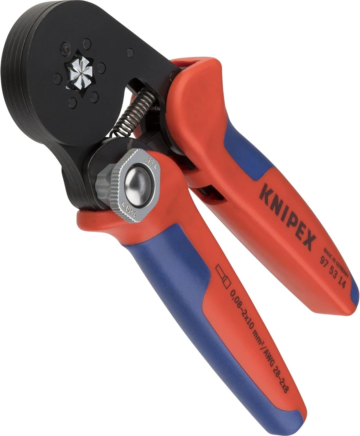 Knipex 97 53 14 SB Alicate Autoajustable para Entallar Punteras de Acceso Lateral Bruñido con Fundas en Dos Componentes, 180 mm 1 Knipex 97 53 14 SB Alicate Autoajustable para Entallar Punteras de Acceso Lateral Bruñido con Fundas en Dos Componentes, 180 mm
