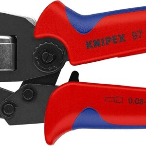Knipex 97 53 08 SB Alicate Autoajustable para Entallar Punteras de Acceso Frontal Bruñido con Fundas en Dos Componentes, 190 mm