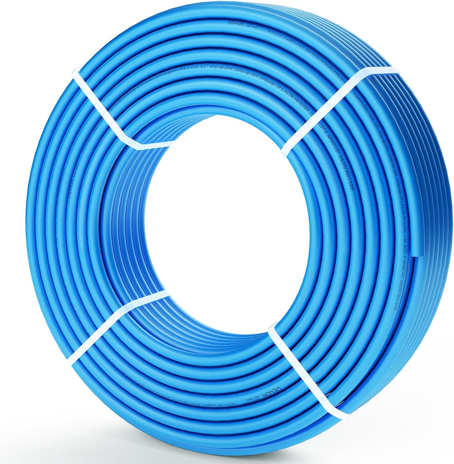 VEVOR Tubería PEX de 1/2 pulgada y 300 pies de longitud. Tubería flexible PEX-B para agua potable. Líneas de agua PEX para agua caliente/fría, fácil de restaurar. Azul. 1 VEVOR Tubería PEX de 1/2 pulgada y 300 pies de longitud. Tubería flexible PEX-B para agua potable. Líneas de agua PEX para agua caliente/fría, fácil de restaurar. Azul.