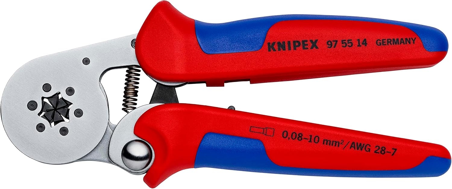 Knipex 97 55 14 - Alicates autoajustables para casquillos de alambre con acceso lateral chapado en cromo, con empuñaduras multicomponente, 180 mm 1 Knipex 97 55 14 - Alicates autoajustables para casquillos de alambre con acceso lateral chapado en cromo, con empuñaduras multicomponente, 180 mm
