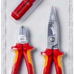 KNIPEX Kit de instalación eléctrica 1 x 13 86 200, 1 x 16 95 01 SB, 1 x 70 06 160 en blíster 00 31 30 BK V01