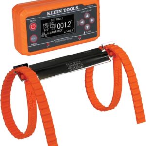 Klein Tools 80036 - Kit de herramientas de calibre electrónico digital de nivel y ángulo con correas de fontanero, ángulos programables, base magnética, 2 piezas