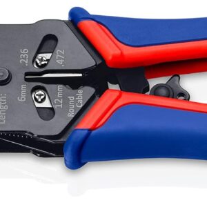Knipex 97 51 12 SB Alicate para Entallar Terminales Western con Fundas en Dos Componentes, color Bruñido, 200 mm