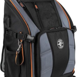 Klein Tools - Mochila de herramientas Pro organizadora resistente con 27 bolsillos, interior grande, parte inferior moldeada, bolsa de herramientas para electricista