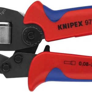 Knipex 975309 Pinza Ponchadora para Terminal Frontal para Punteras sin Aislar, 0.08-10-16 mm