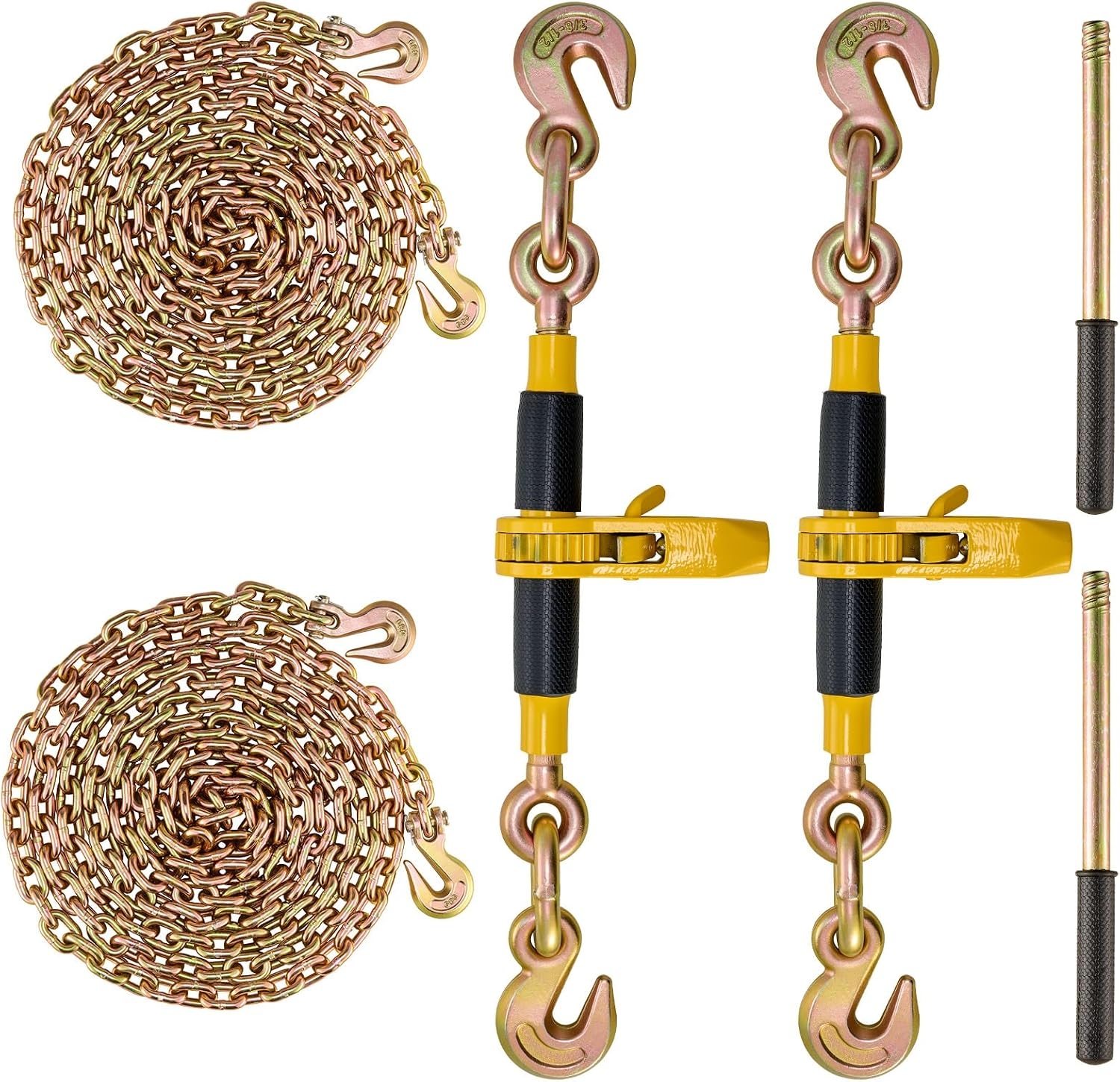 VEVOR - Carpeta de Cadena de carraca con Cadena G80 de límite de Carga de 5/16-3/8 Pulgadas, 7000 Libras, Mango Antideslizante Desmontable, Cadenas de Transporte de Amarre para remolques de camión 1 VEVOR - Carpeta de Cadena de carraca con Cadena G80 de límite de Carga de 5/16-3/8 Pulgadas, 7000 Libras, Mango Antideslizante Desmontable, Cadenas de Transporte de Amarre para remolques de camión