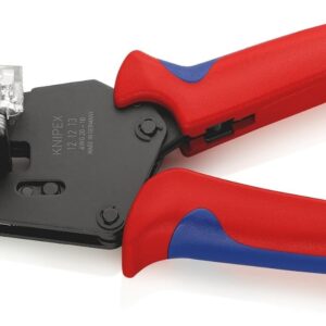 Knipex 12 12 13 Alicate Pelacables de Precisión con Cuchillas de Forma Precisa con Fundas en Dos Componentes, color Bruñido, 195 mm