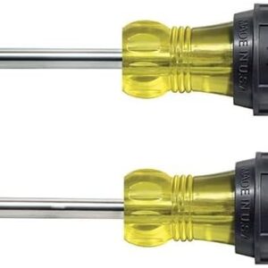Klein Tools 32378 Juego de destornilladores de punta combinada con puntas de combinación 1 y 2 y asas de agarre de cojín, 2 piezas