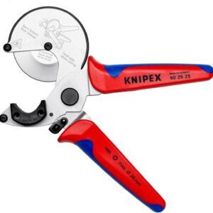 KNIPEX 90 25 25 Cortador de tubos para tubos compuestos y de plástico con empuñaduras multicomponente 210