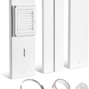 VEVOR Kit de Ventilación para Secadora, a Mangueras de Escape 101,6 mm, Longitud Ajustable para Ventanas Corredizas de Diferentes Alturas, PVC y PP, Doble Protección y Diseño de Sellado Multicapa