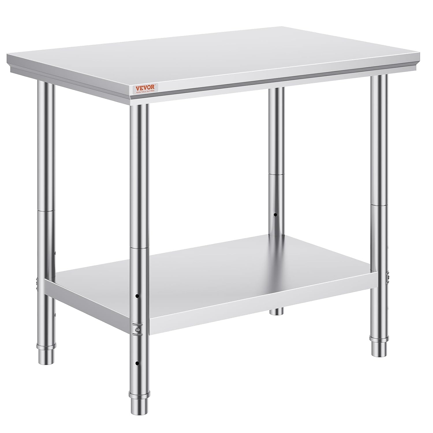 VEVOR - Mesa de Trabajo de Metal Resistente de Acero Inoxidable de 24 x 36 x 32 Pulgadas con Patas Ajustables para Restaurante, hogar y Hotel: Industrial y científico 1 VEVOR - Mesa de Trabajo de Metal Resistente de Acero Inoxidable de 24 x 36 x 32 Pulgadas con Patas Ajustables para Restaurante, hogar y Hotel: Industrial y científico
