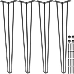 VEVOR - Juego de 4 Patas de Mesa para Horquilla de 26 Pulgadas, Color Negro, Capacidad de Carga de 800 Libras, Patas de computadora para Banco, computadora, sillas de Mesa de Comedor, Patas de Acero